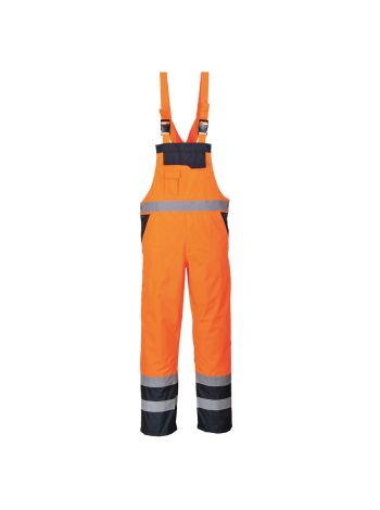 Warnschutz Kontrast Winter Latzhose, L, R, Orange