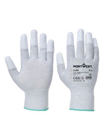 Antistatic PU F-Tip Glove Pk12, L, R, Grau