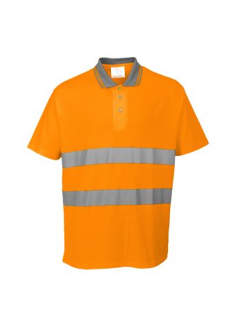 Warnschutz Cotton Comfort Poloshirt kurzarm , 4XL, R, Orange