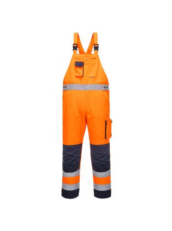 Dijon Warnschutz-Latzhose, L, R, Orange/Marine