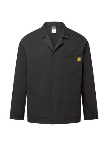 Antistatische ESD-Laborjacke, 4XL, R, Schwarz
