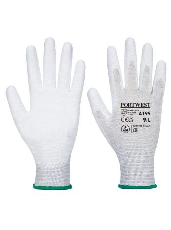 Antistatischer PU-Handflächen Handschuh, L, R, Grau