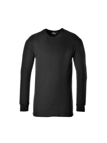 Thermo-T-Shirt mit langen Ärmeln, 4XL, R, Schwarz