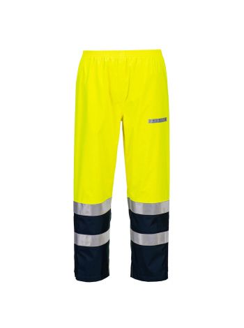 Bizflame Rain+ leichte Warnschutz Bundhose Lichtbogen Schutz, L, R, Gelb/Marine